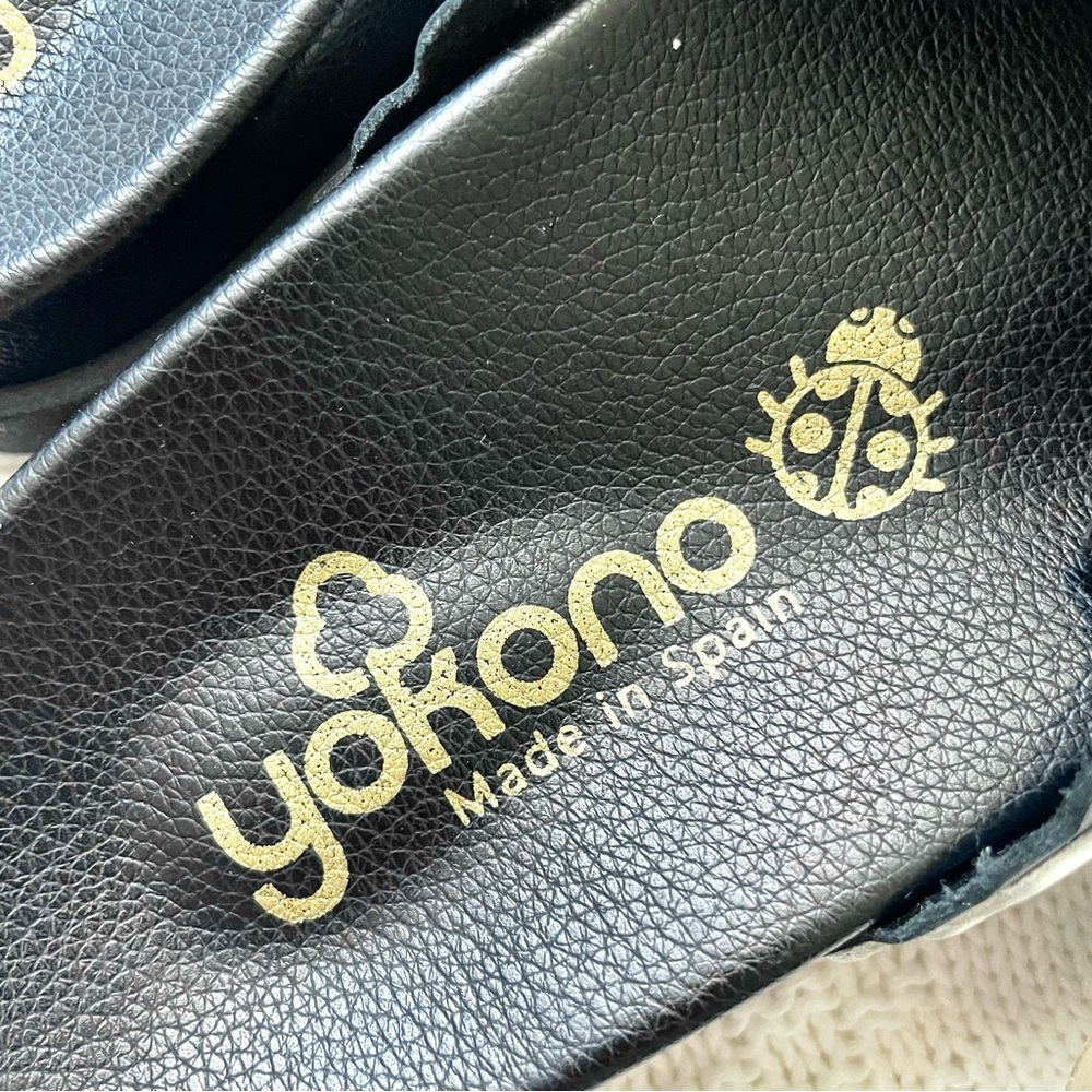 NWT Yokono Leather Slide Sandals Black White Spain Size 9 - Picture 4 of 7